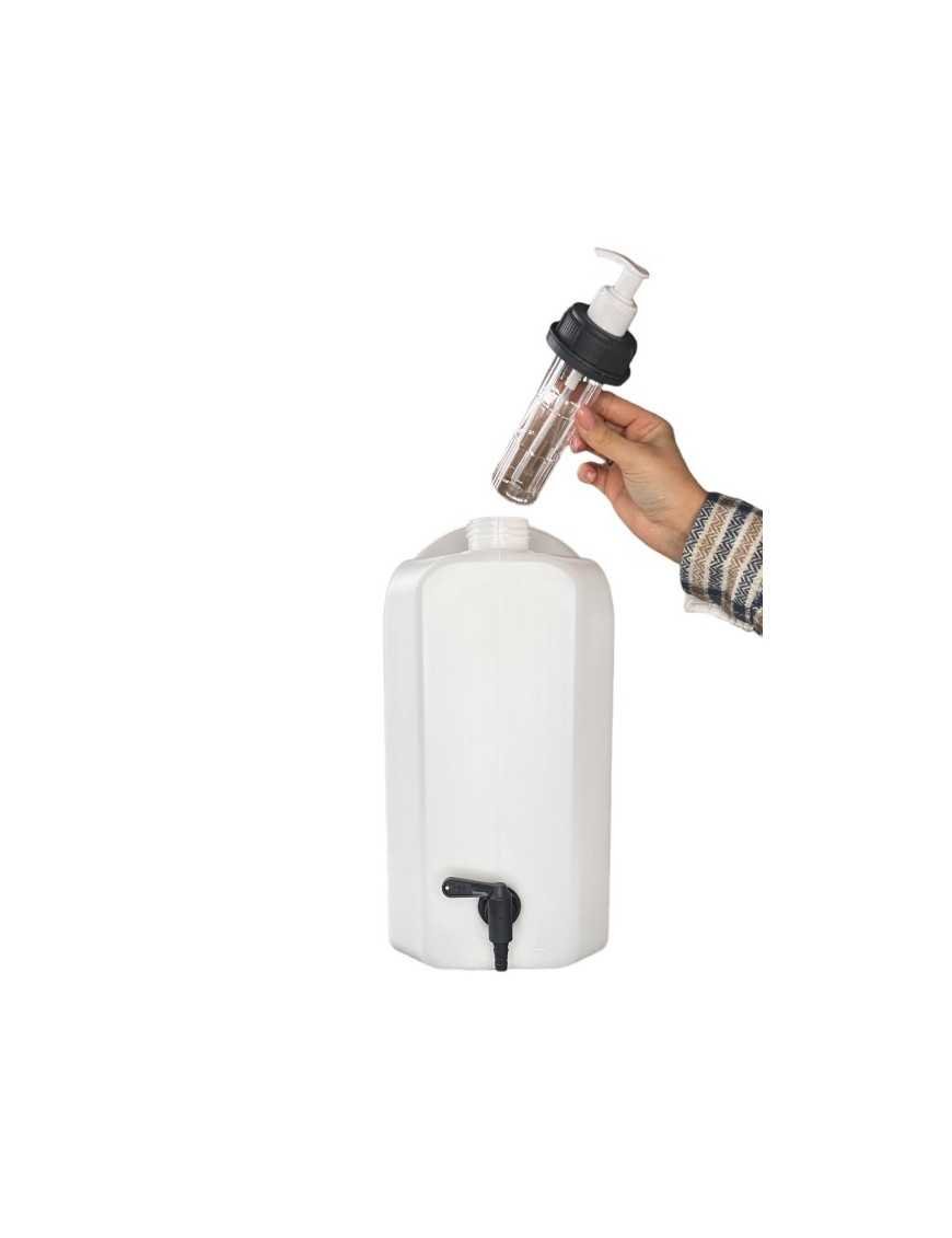 Ємність для води 20L прозора ЗНИЗУ КРАН ПЛАСТИК 3/4