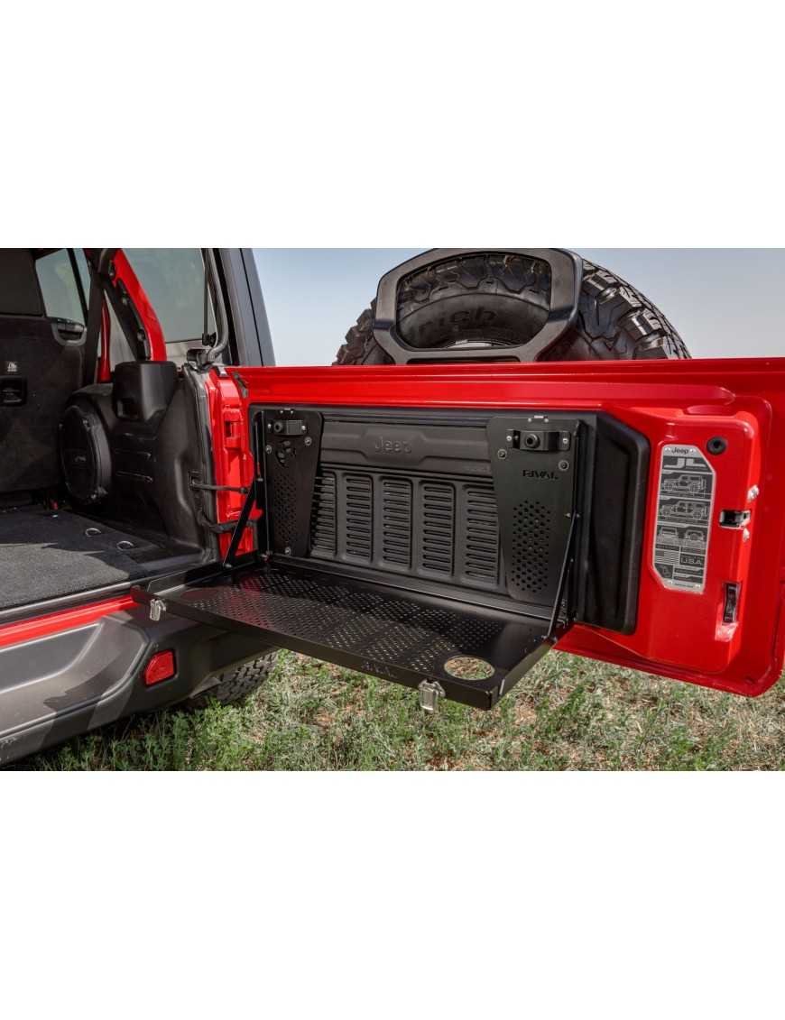 Алюмінієвий столик на задні двері Wrangler JL JLU від RIVAL