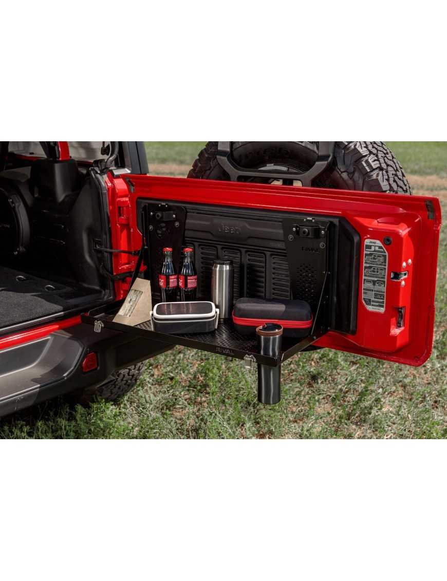 Алюмінієвий столик на задні двері Wrangler JL JLU від RIVAL