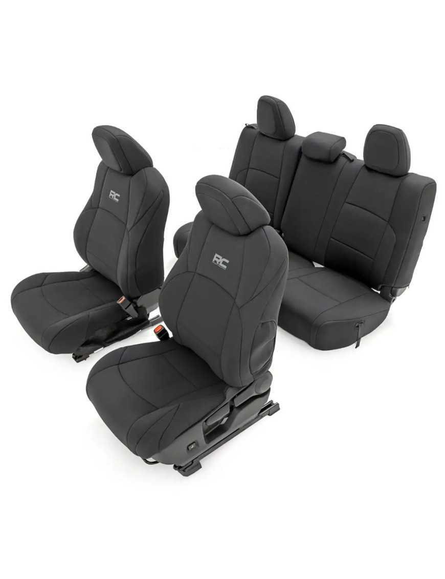 Комплект неопренових чохлів на сидіння чорні Rough Country Double Cab