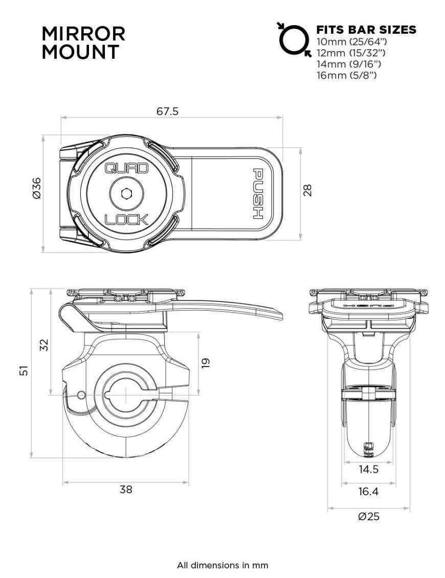 База для дзеркала Quad Lock® (V2)