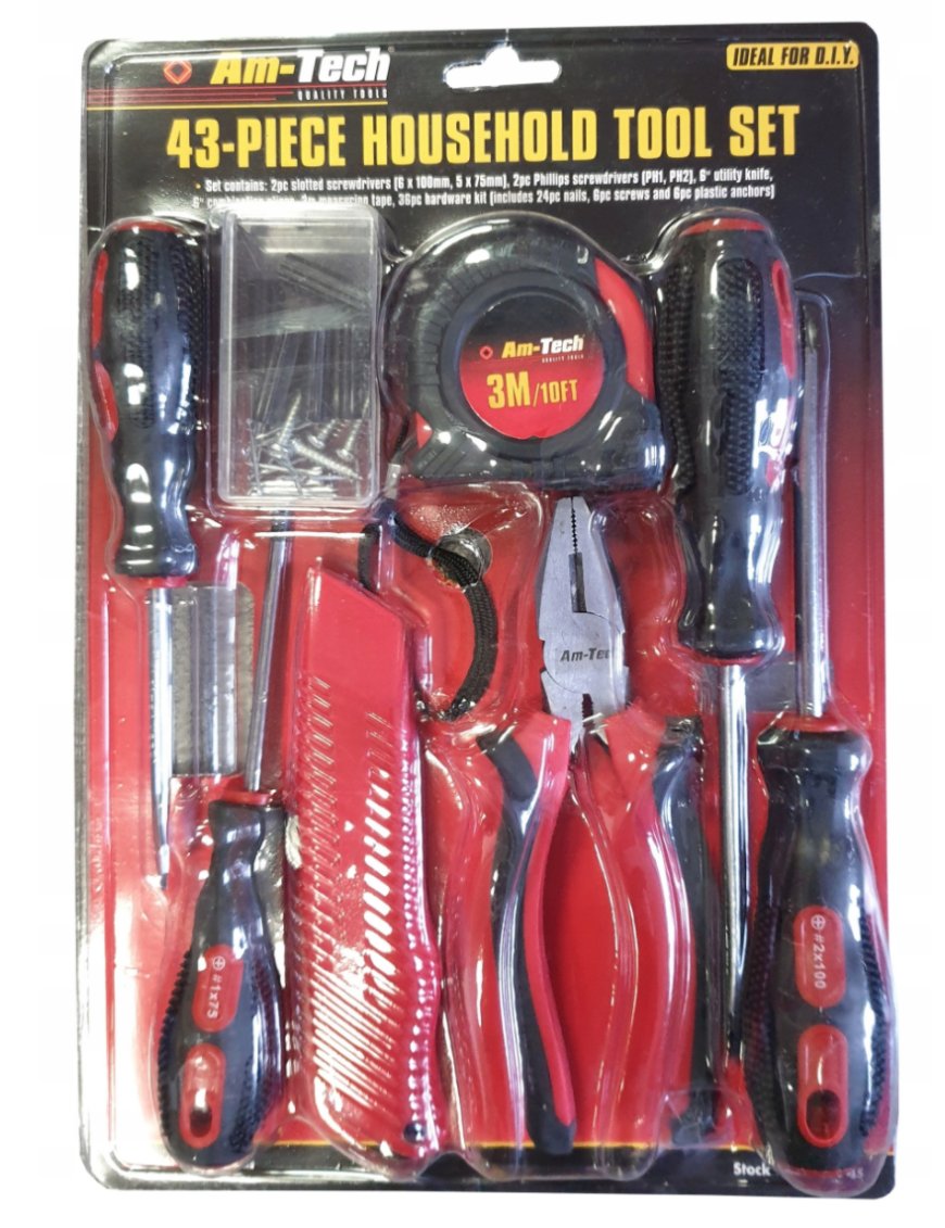 НАБІР ІНСТРУМЕНТІВ ПЛОСКОГІБИ РУЛЕТКА ВИКРУТКИ НІЖ