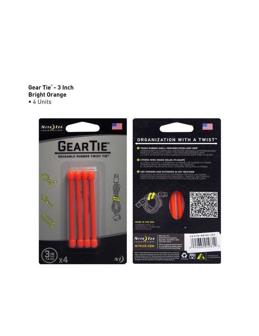 Гнучкий фіксатор Nite Ize Gear Tie 3 Помаранчевий 4Pack GT3-4PK-31