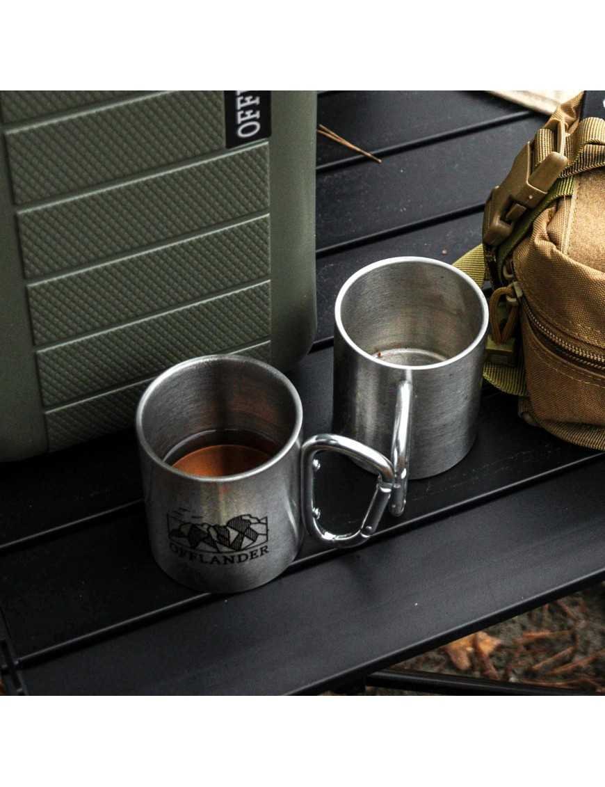 Кемпінговий кухоль OFFLANDER з карабіном сталевий 220 мл