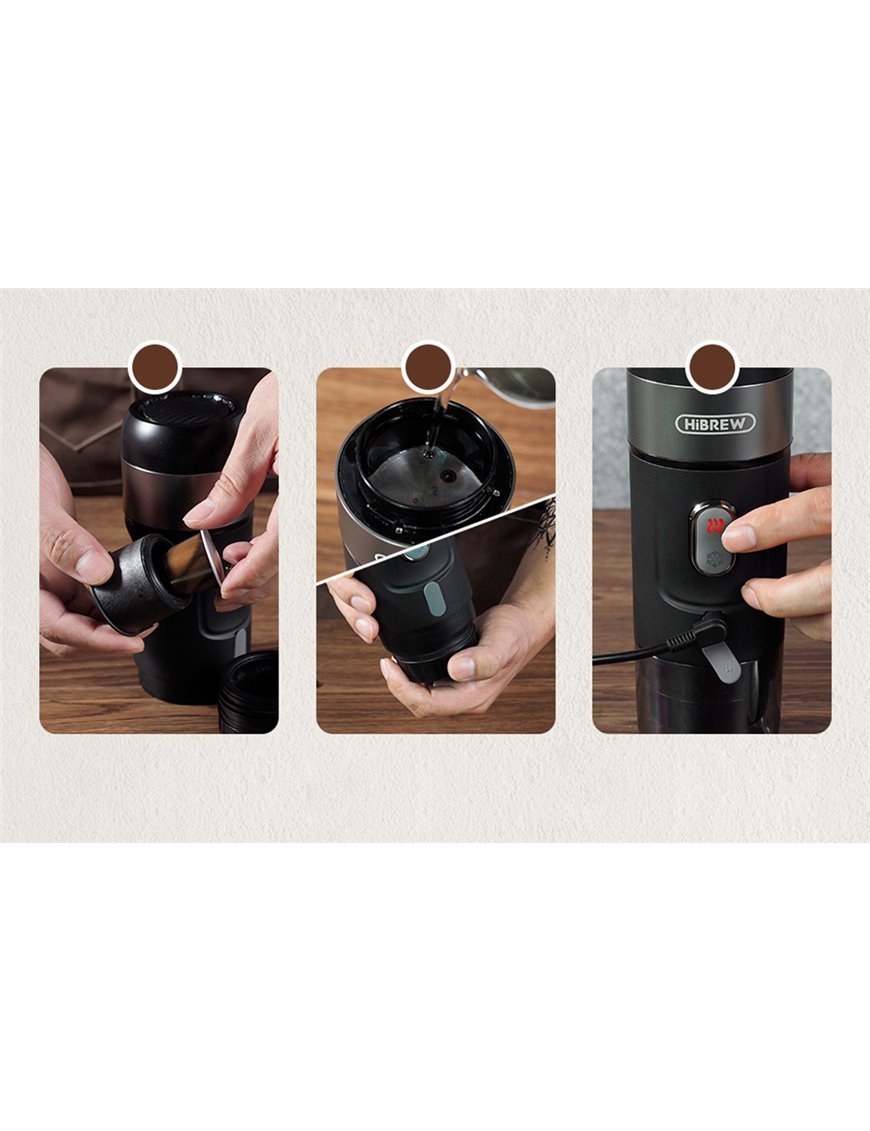 Портативна кавоварка 3-в-1 з чохлом 80W HiBREW H4A-premium