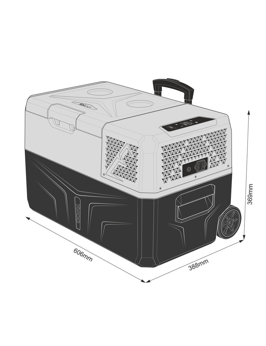 Портативний компресорний холодильник Yolco BCX30 GREY 28L 606x369x388мм