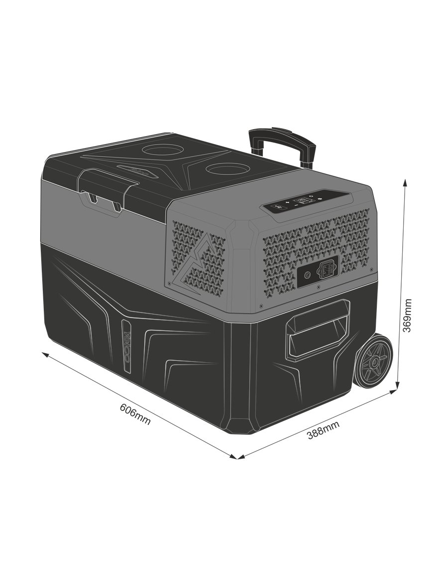 Портативний компресорний холодильник Yolco BCX30 28л CARBON 606x369x388мм