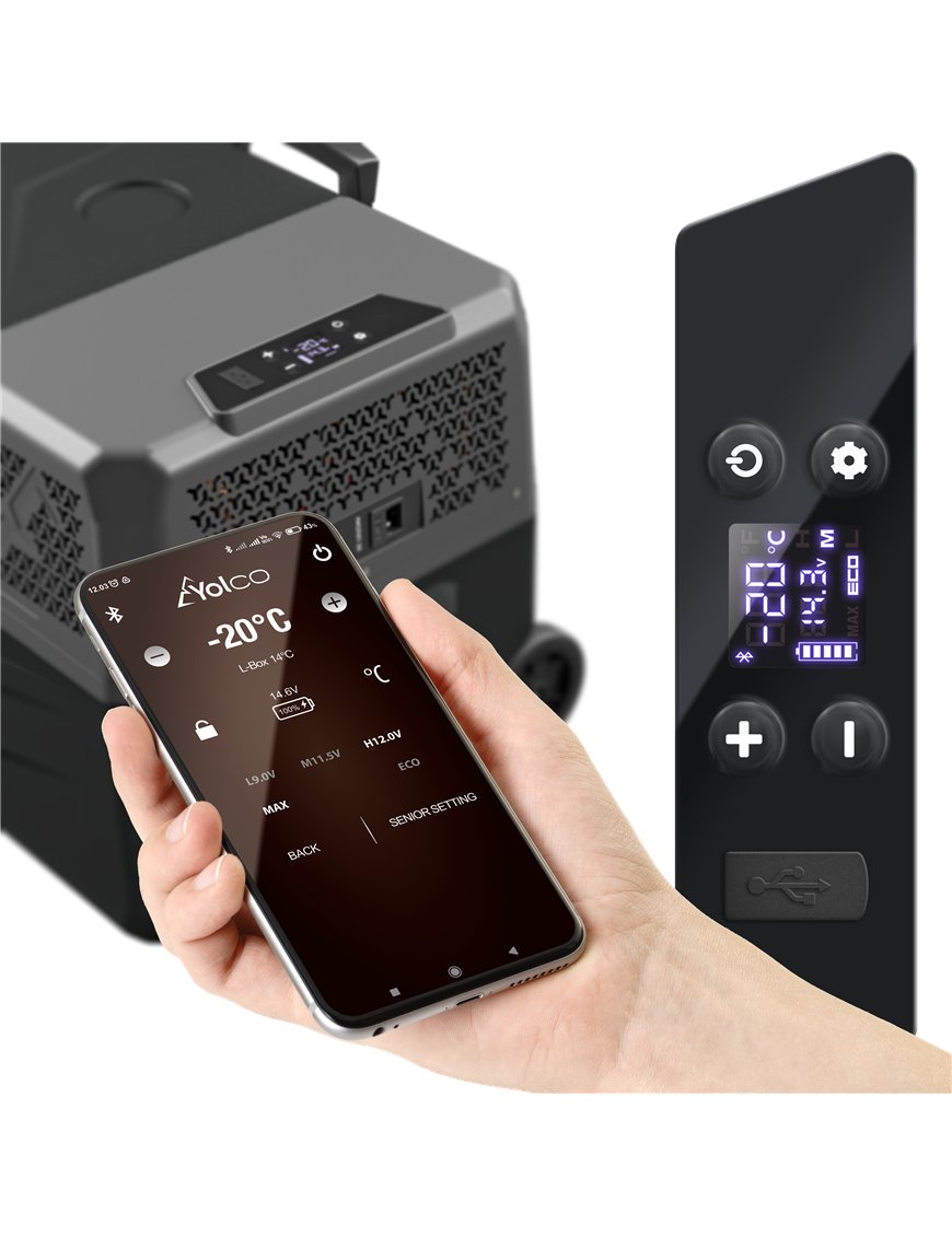 Портативний компресорний холодильник Yolco BCX30 28л CARBON 606x369x388мм