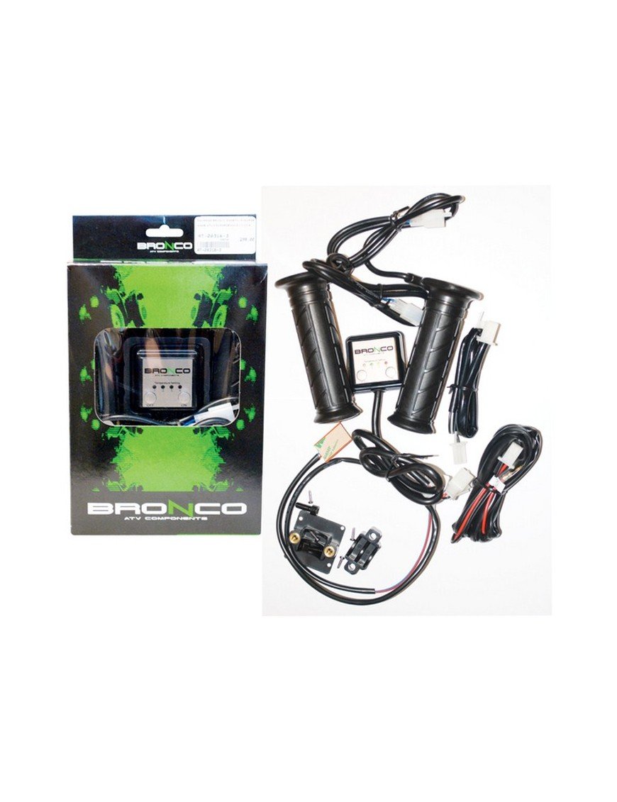 Підігріті ручки Bronco ATV + підігрівач великого пальця - сріблястий контролер