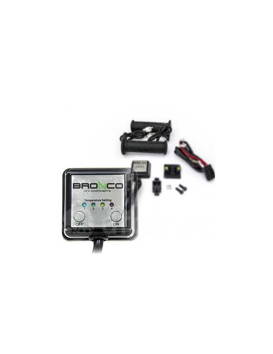 Підігріті ручки Bronco ATV + підігрівач великого пальця - сріблястий контролер
