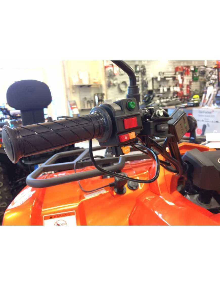 Підігріті ручки Bronco ATV + підігрівач великого пальця - сріблястий контролер