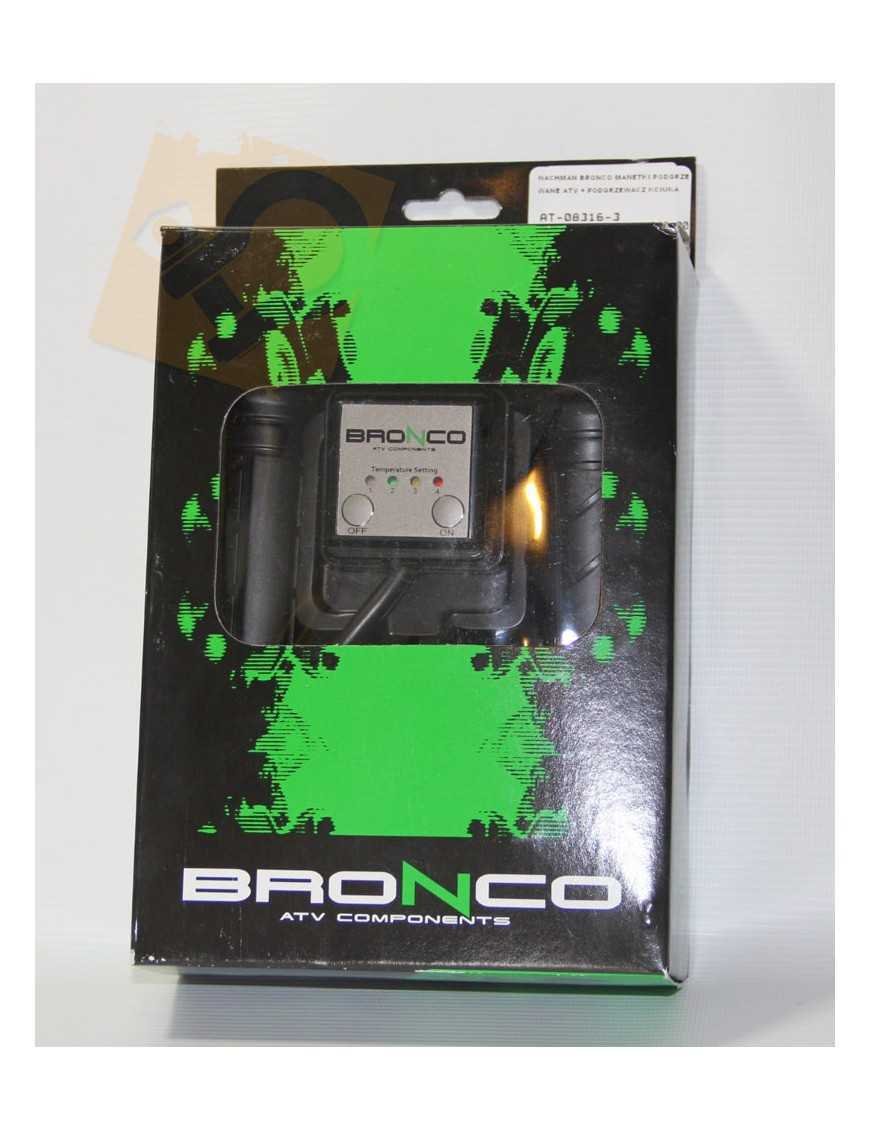 BRONCO Підігріваючі ручки ATV + підігрівач великого пальця - сріблястий контролер