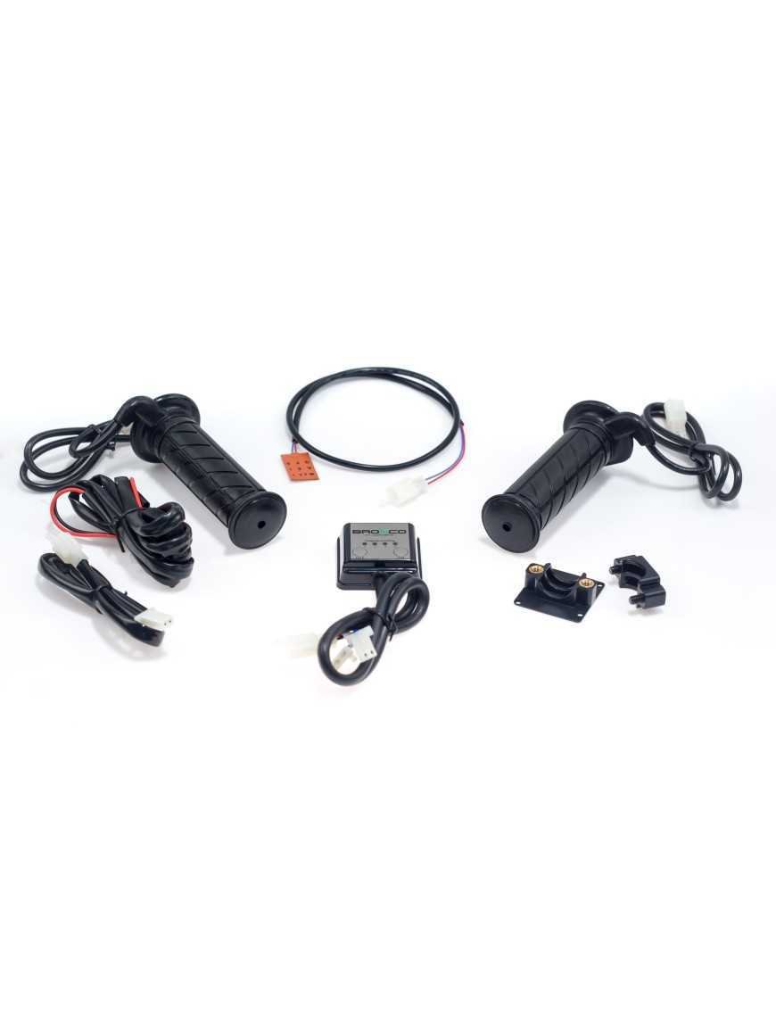 BRONCO Підігріваючі ручки ATV + підігрівач великого пальця - сріблястий контролер