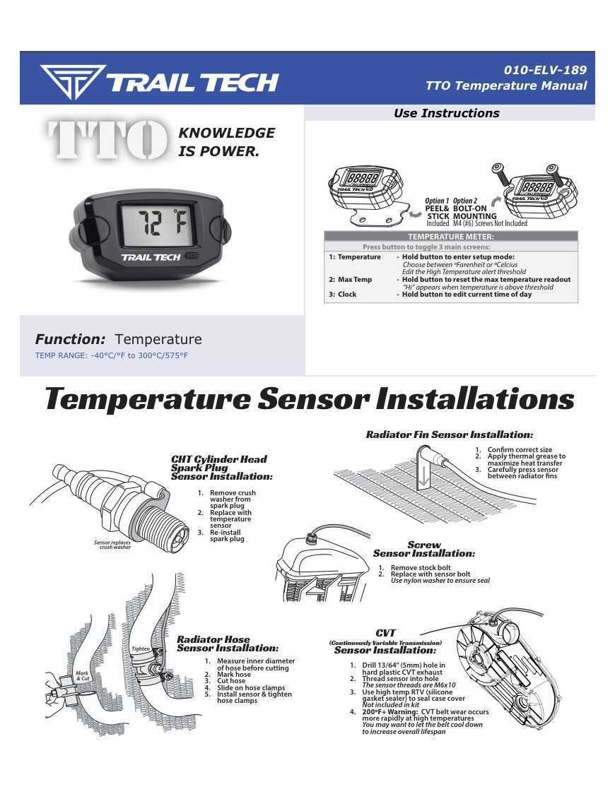 Датчик температури коробки CVT Quad UTV ATV Trail Tech
