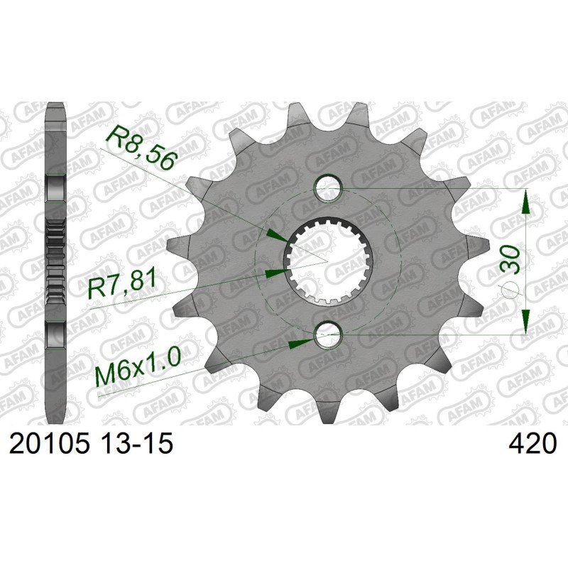 Зірочка передня AFAM для ланцюга 420 код 20105-15