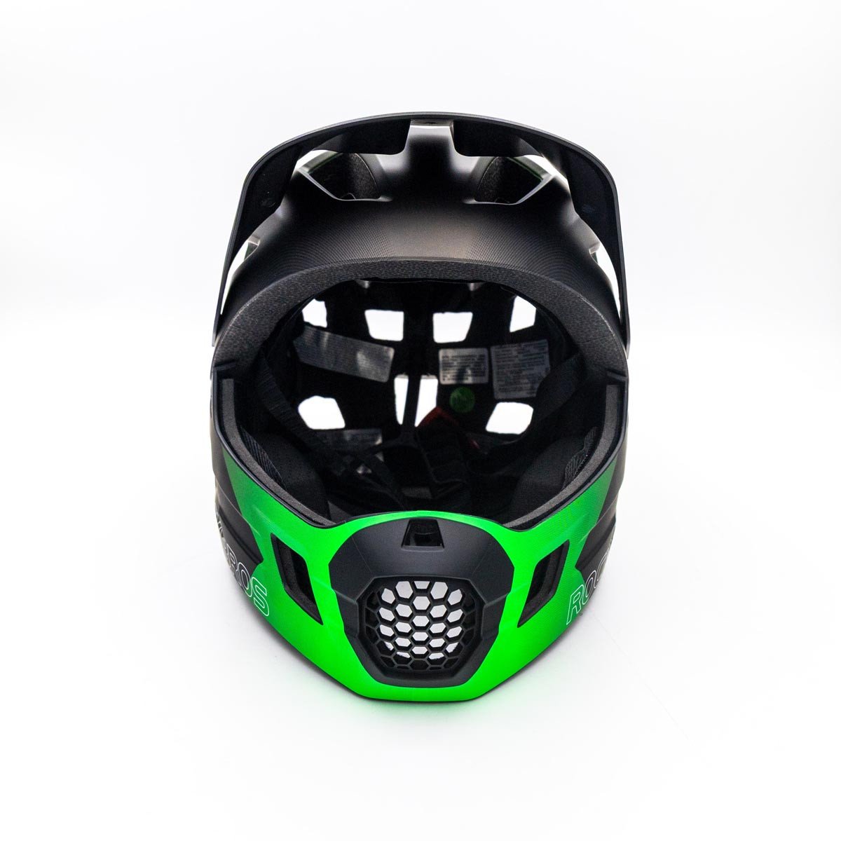 Дитячий шолом з відстібною щелепою та ліхтариком FULL FACE off-road Rockbros TS-61 Green