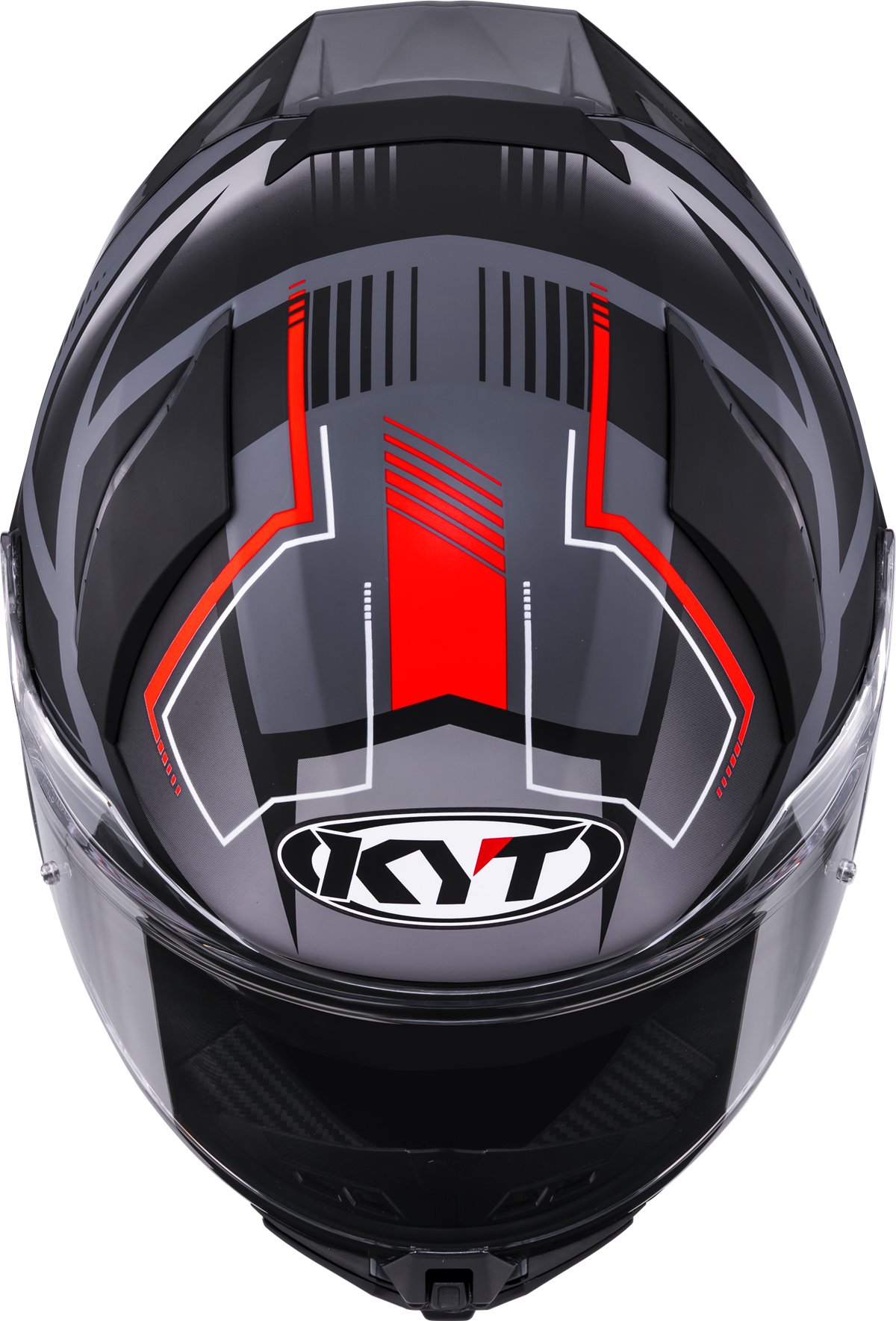Мотоциклетний шолом KYT R2R PARSEC СІРИЙ МАТОВИЙ/ЧЕРВОНИЙ E06