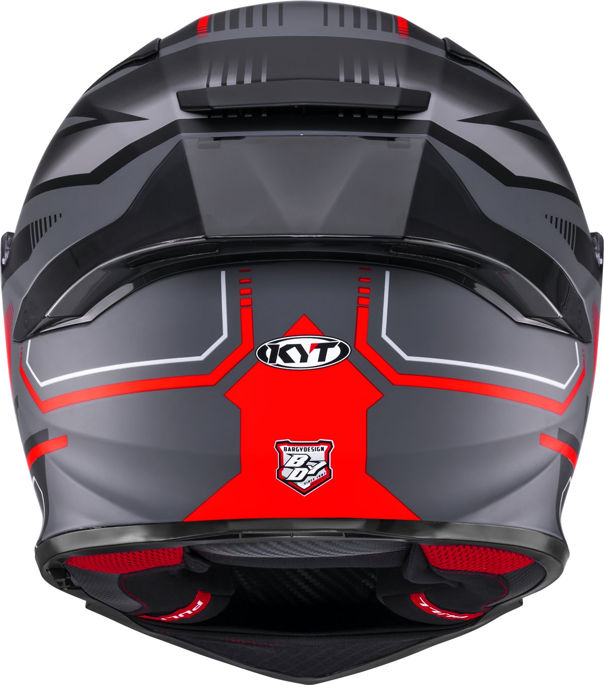 Мотоциклетний шолом KYT R2R PARSEC СІРИЙ МАТОВИЙ/ЧЕРВОНИЙ E06