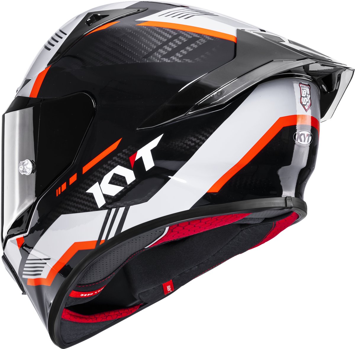 Мотоциклетний шолом KYT R1R CARBON ZONE ОРАНЖЕВИЙ E06