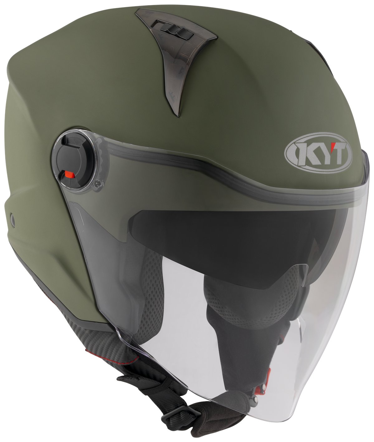 Мотоциклетний шолом KYT D-CITY ТЕМНО-ЗЕЛЕНИЙ МАТОВИЙ E06