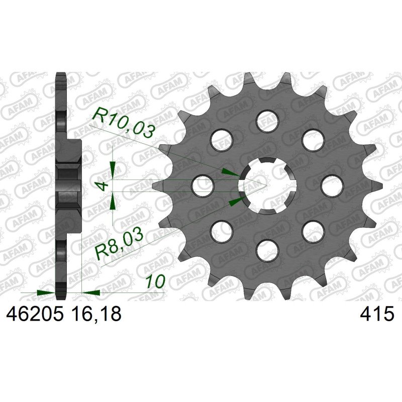 AFAM Передня зірка для ланцюга 415 код 46205-18