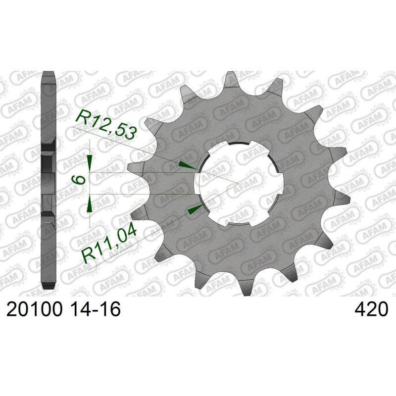 AFAM Передня зірка для ланцюга 420 код 20100-16