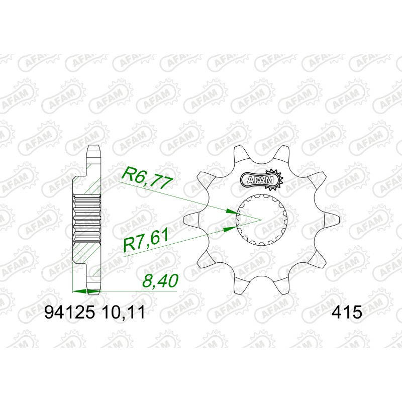 AFAM Передня зірка для ланцюга 415 код 94125-11