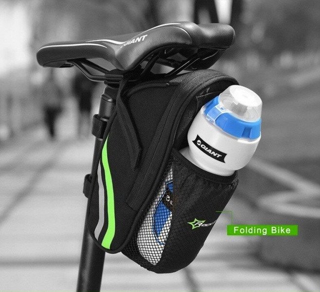 Сумка, велосипедна сумка під сідло Rockbros C7-BK з місцем для фляги