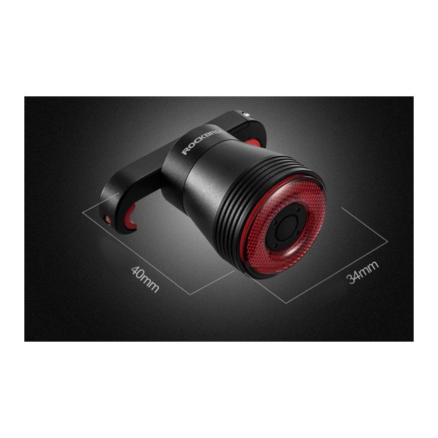 Задня велосипедна лампа Rockbros TL907Q51 LED USB зі стоп-сигналом під сідло